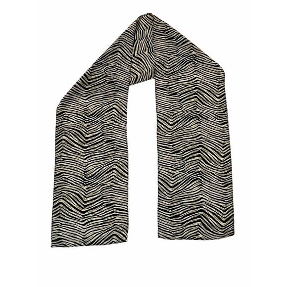 Animal Print Zebra Scarf Womens CDC Caren Desiree  Rectangular Oblong 9x64 - Picture 4 of 5